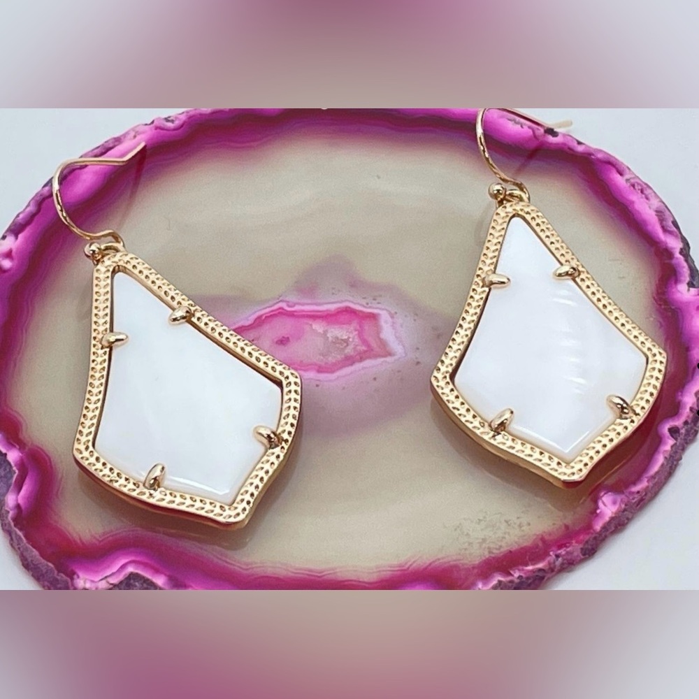 Kendra Scott Alex 14k Rose Gold Plated Mother of Pearl Drop Earrings